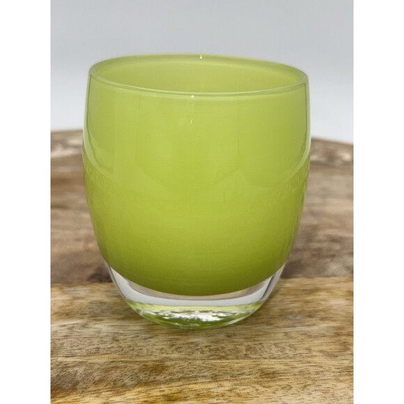 Glassybaby Votive Candle Holder Pre Triskelion Green Hand Blown Handmade - Picture 1 of 3
